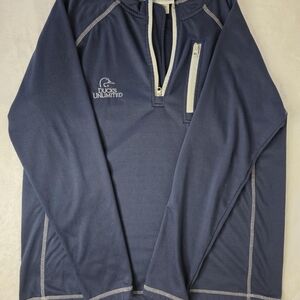 🦆 Ducks Unlimited Navy Quarter Zip Pullover Large